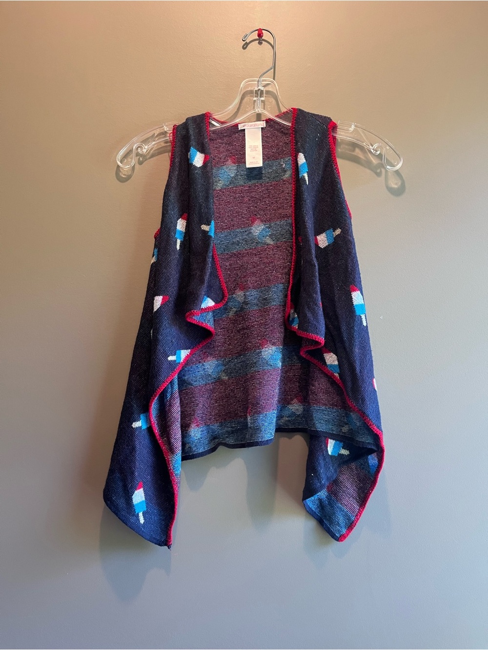 Xhilaration Navy Poncho Cardigan with firecracker popsicles medium kids